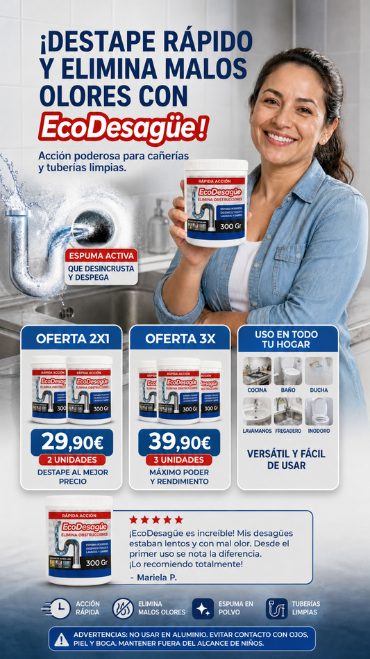 2 x 1 | Destapa tuberías sin esfuerzo ✨🧼